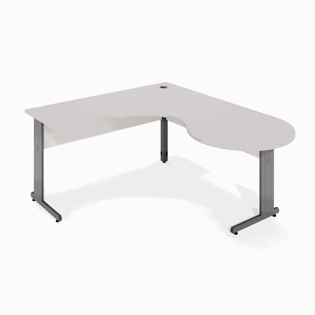 MESA ANGULAR GERENTE PÉ METÁLICO LIGHT DIREITO - STAFF